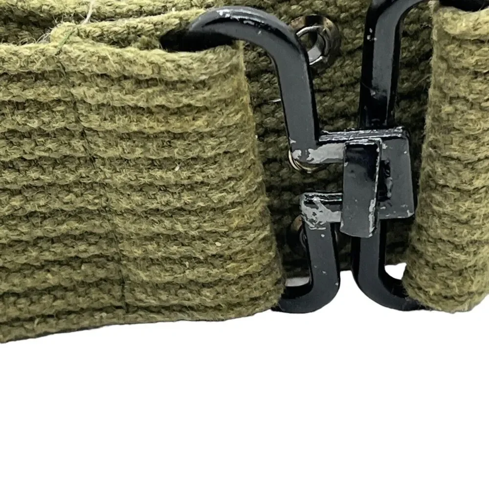Pistol Belt Olive Size 42 Made in Japan Vintage Army Strapping Woven Military